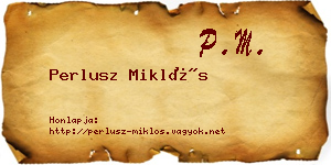 Perlusz Miklós névjegykártya
